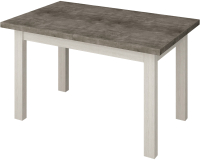 Обеденный стол Senira Кастусь 120-160x75 (бетон/белый) - 