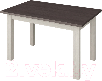 Обеденный стол Senira Кастусь 120-160x75 (венге/белый)