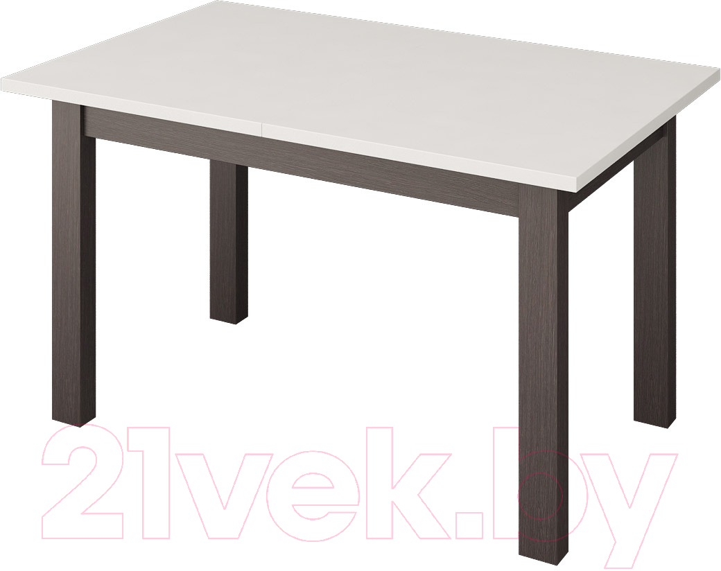 Обеденный стол Senira Кастусь 100-130x60 (белый/венге)