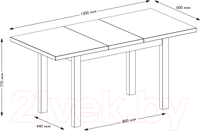 Обеденный стол Senira Кастусь 100-130x60 (венге/венге)