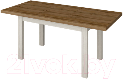 Обеденный стол Senira Кастусь 110-145x70 (дуб вотан/белый)