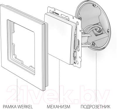 Выключатель Werkel W1112004 / a050751 (графит рифленый)