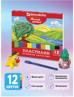 Изображение товара Пластилин Brauberg Магия цвета / 103357 (12цв)