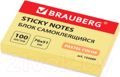 Блок для записей Brauberg Пастельный / 122689 (желтый)