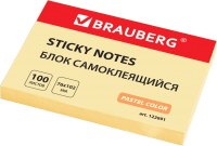 Блок для записей Brauberg Пастельный 76х102мм / 122691 (100л, желтый) - 