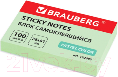 Блок для записей Brauberg Пастельный / 122693 (зеленый)