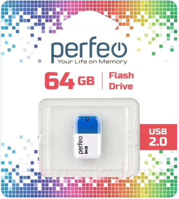 Usb flash накопитель Perfeo 64GB M04 / PF-M04BL064 (синий)