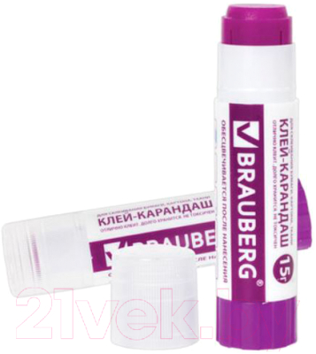 Изображение товара Клей-карандаш Brauberg Обесцвечивающийся / 220874