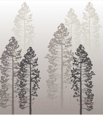 Шторка-занавеска для ванны JoyArty Деревья в тумане / sc_19688