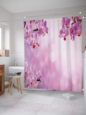 Шторка-занавеска для ванны JoyArty Облачные орхидеи / sc_16364