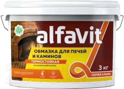 Кладочная смесь Alfavit Термостойкая силикатная для печей и каминов (3кг)