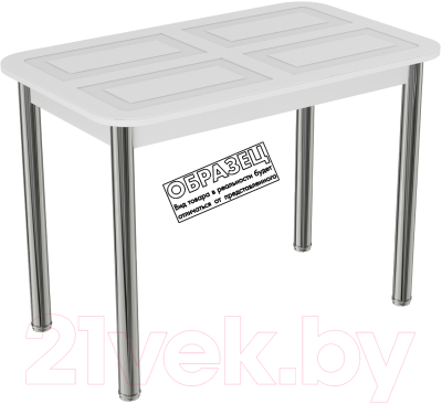 Обеденный стол ВВР Квадро 100x60 (белый/подстолье прямое белый)
