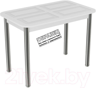 Обеденный стол ВВР Квадро 100x60 (белый/подстолье прямое серый)