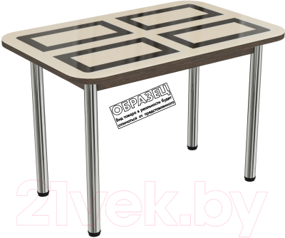 Обеденный стол ВВР Квадро 100x60 (ваниль/подстолье прямое серый)
