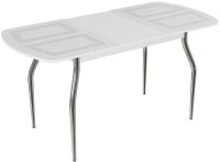 Обеденный стол ВВР Квадро раздвижной 110-150x70 (белый/подстолье изогнутое) - 