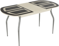 Обеденный стол ВВР Квадро раздвижной 110-150x70 (шоколад/подстолье изогнутое) - 