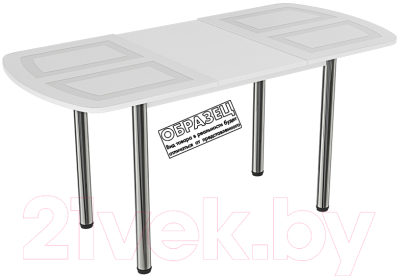 Обеденный стол ВВР Квадро раздвижной 110-150x70 (белый/подстолье прямое белый)