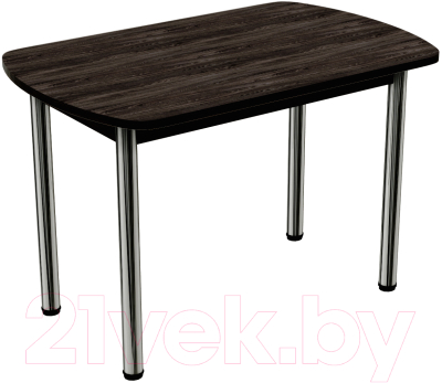 Обеденный стол ВВР ЛДСП 110x70 (дуб венге/подстолье прямое хром)