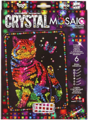 

Набор алмазной вышивки Danko Toys, Crystal Mosaic Кот с бабочкой / CRM-01-03