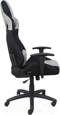 Кресло геймерское AksHome Royal (велюр/замша, светло-серый/черный)