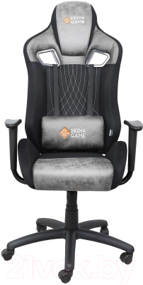 Кресло геймерское AksHome Royal (велюр/замша, светло-серый/черный)