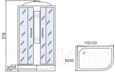 Душевая кабина RIVER Мономах 110/80/24 МЗ L