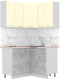 Кухонный гарнитур Интерлиния Мила Лайт 1.2x1.2 (ваниль/бетон/травертин) - 