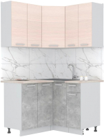 Готовая кухня Интерлиния Мила Лайт 1.2x1.2 (вудлайн кремовый/бетон/бискайская сосна) - 