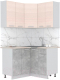 Кухонный гарнитур Интерлиния Мила Лайт 1.2x1.2 (вудлайн кремовый/бетон/бискайская сосна) - 