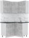 Кухонный гарнитур Интерлиния Мила Лайт 1.2x1.2 (бетон/бетон/кастилло темный) - 