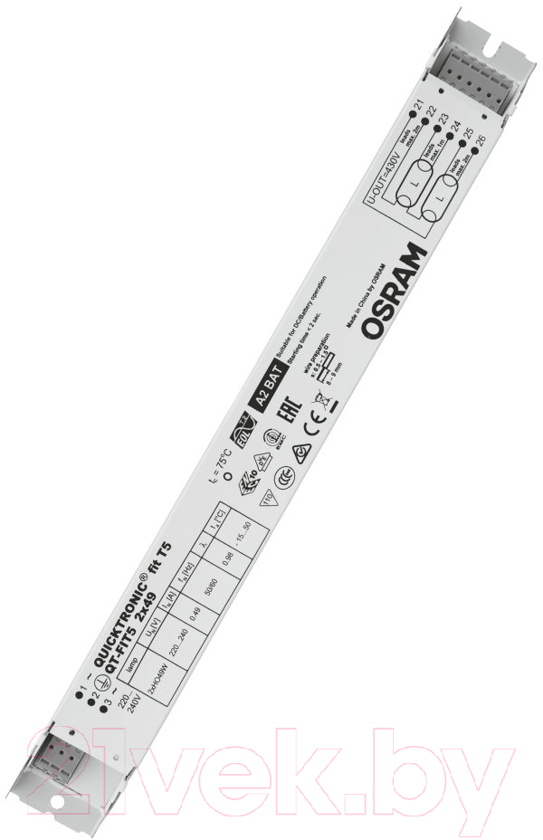 Дроссель для ламп (ЭПРА) Osram 2x49/Т5 QT-FIT5 2X49/220-240 / 4008321832153