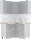 Готовая кухня Интерлиния Мила Лайт 1.2x1.3 (серебристый/бетон/бискайская сосна) - 