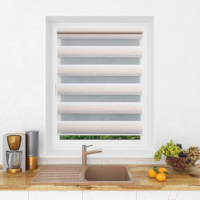 Рулонная штора Lm Decor Дабл ДН LB 55-02 160x170 (бежевый/серый)