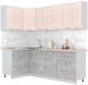 Готовая кухня Интерлиния Мила Лайт 1.2x2.3 (вудлайн кремовый/бетон/бискайская сосна) - 