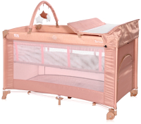 Кровать-манеж Lorelli Torino 2 Plus Misty Rose / 10080472122 - 