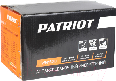 Инвертор сварочный PATRIOT WM160D MMA / 38651