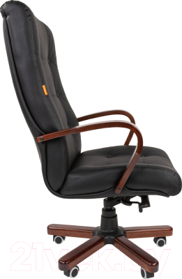 Кресло офисное Chairman 424 WD (кожа, черный)