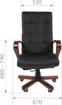Кресло офисное Chairman 424 WD (кожа, черный)
