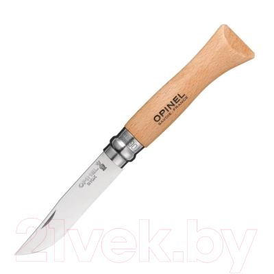 Нож туристический Opinel №6 / 000404 (нержавеющая сталь, бук, блистер)