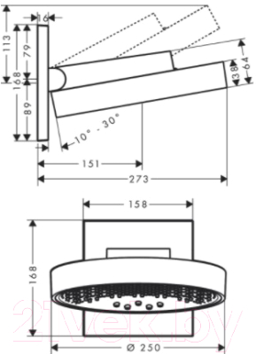 Верхний душ Hansgrohe Rainfinity 26232000