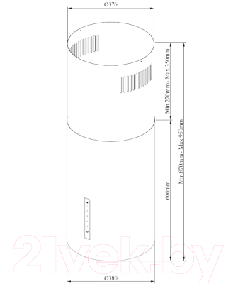 Вытяжка коробчатая Korting KHA 39970 W Cylinder