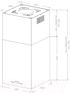 Вытяжка коробчатая Korting KHA 45970 W Cube