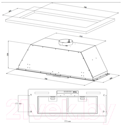 Вытяжка скрытая Korting KHI 9931 W