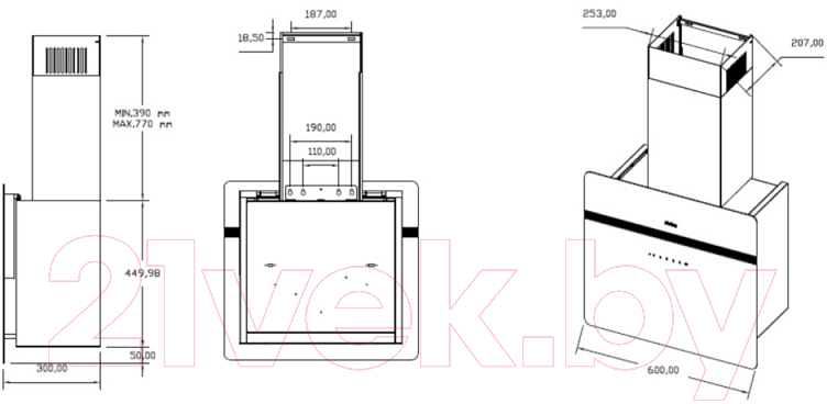 Вытяжка коробчатая Korting KHC 69131 GCN