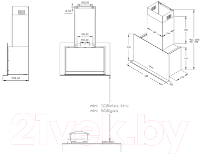 Купить Вытяжка коробчатая Korting KHC 65330 GN  