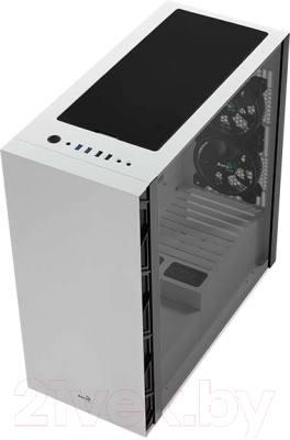 Корпус для компьютера AeroCool Flo Saturn / FRGB-G-WT-V1 (белый)