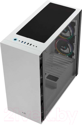 Корпус для компьютера AeroCool Flo Saturn / FRGB-G-WT-V1 (белый)