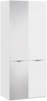 Шкаф ТриЯ Глосс с 1 зеркальной и 1 дверью со стеклом СМ-308.07.213 (белый глянец/стекло) - 