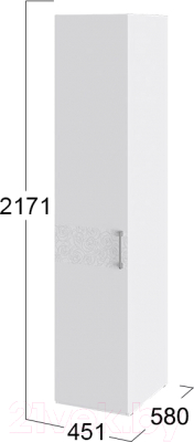 Шкаф-пенал ТриЯ Скарлет с 1-й дверью с рисунком СМ-339.07.001 L (белый глянец)