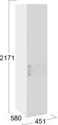 Шкаф-пенал ТриЯ Скарлет с 1-й дверью с рисунком СМ-339.07.001 R (белый глянец)